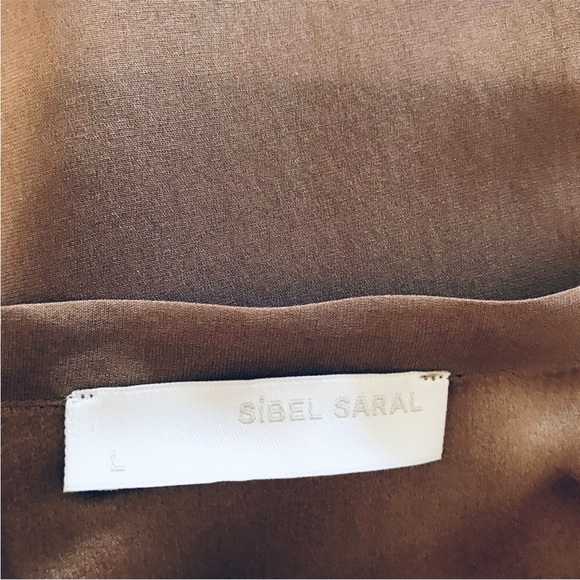 SIBEL SARAL Silk Brown Long Sleeve Relaxed Fit Top - Picture 7 of 8